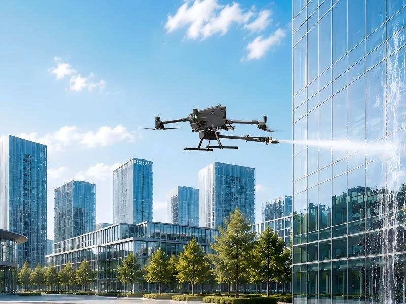Integrated UAV cleaning system