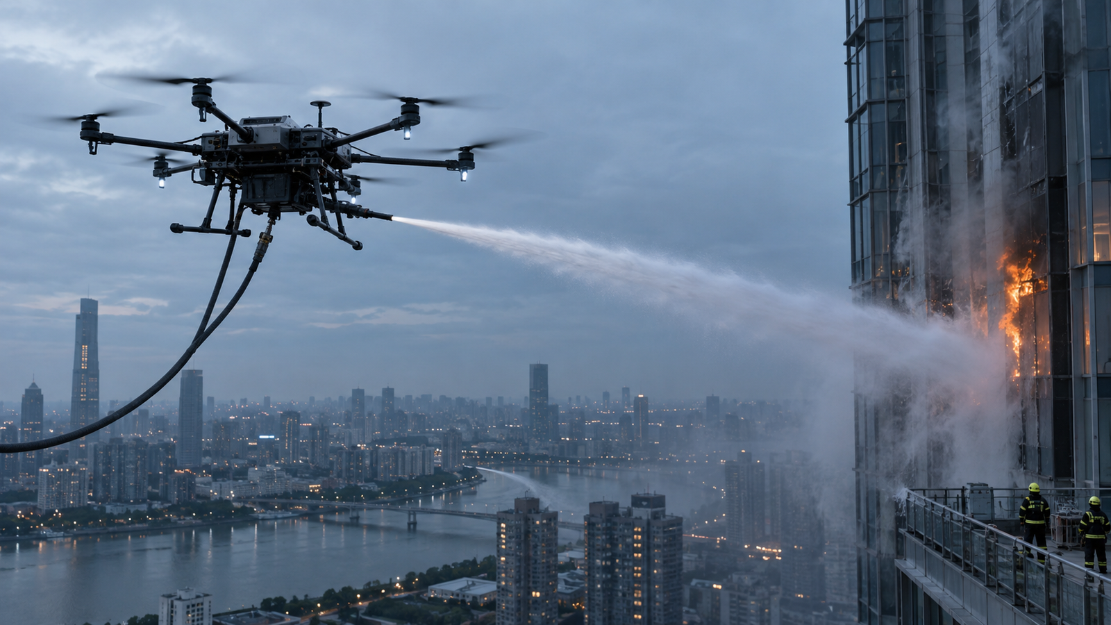 Aerial firefighting UAV system