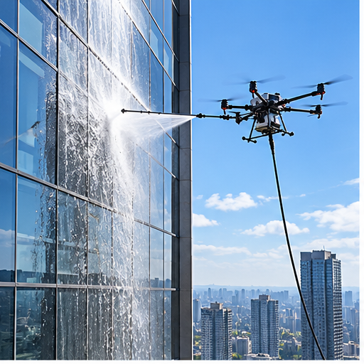 What a Water-Tether Changes in UAV Cleaning