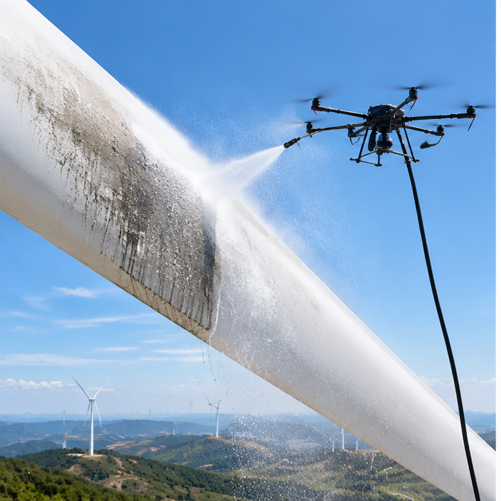 Wind turbine blade cleaning