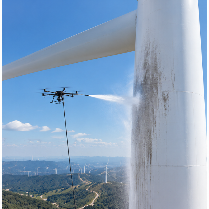 Wind turbine tower cleaning